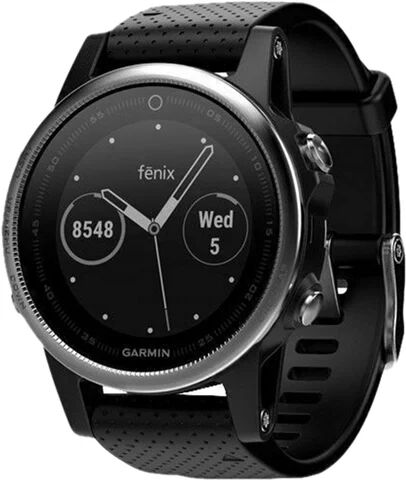 Refurbished: Garmin Fenix 5S 42MM Smartwatch - Silver/Black, B