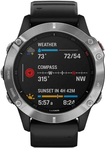 Refurbished: Garmin Fenix 6 GPS Multisport Smartwatch - Silver/Black, B Refurbished: Garmin Fenix 6 GPS Multisport Smartwatch - Silver/Black, B