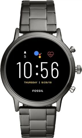 Refurbished: Fossil Gen 5 Carlyle HR FTW4024 - Smoke Steel/Smoke Steel, B