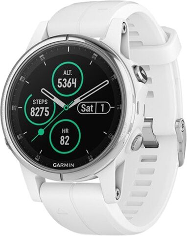 Refurbished: Garmin Fenix 5s Plus Sapphire 42MM Smartwatch - White, B