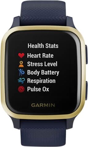 Refurbished: Garmin Venu SQ Music Ed. GPS Smartwatch - Light Gold/Navy, B