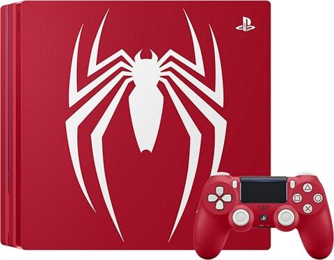 Refurbished: Playstation 4 Pro Console, 1TB Spider-Man Red (No Game), Boxed