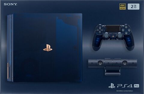 Refurbished: Playstation 4 Pro Console, 2TB 500 Million Blue + Blue Camera, Boxed