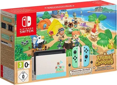 Refurbished: Switch Console, 32GB Animal Crossing Pastel/White Joy-Con No Game, Boxed