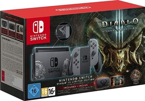 Refurbished: Nintendo Switch Console, 32GB Diablo+Grey Joy-Con, W/Case (No Game) Boxed