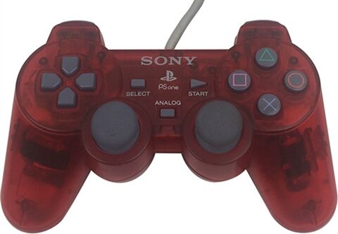 Refurbished: Sony Playstation Official PSOne Dual Shock Controller, Clear Red