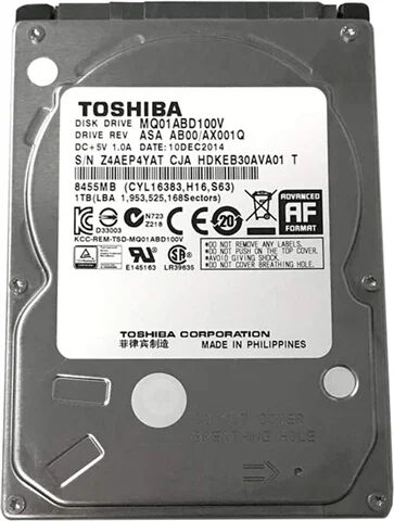 Refurbished: Toshiba MQ01ABD100V 1TB 2.5” SATA