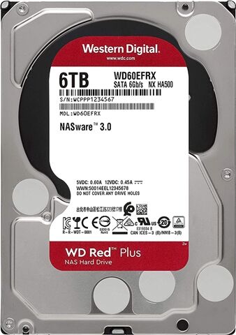 Refurbished: WD Red Plus WD60EFRX 6TB 3.5” SATA III