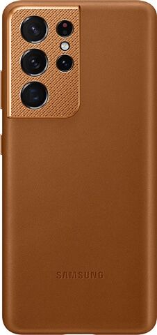 Refurbished: Samsung Galaxy S21 Ultra 5G Leather Cover - Brown Refurbished: Samsung Galaxy S21 Ultra 5G Leather Cover - Brown