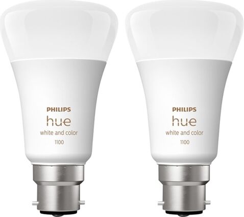 Refurbished: Philips Hue White and Colour LED Starter Kit with 3 Bulbs 10W B22, A Refurbished: Philips Hue White and Colour LED Starter Kit with 3 Bulbs 10W B22, A