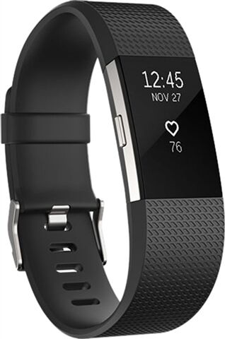 Refurbished: Fitbit Charge 2 Heart Rate + Fitness Band Black - Large, A