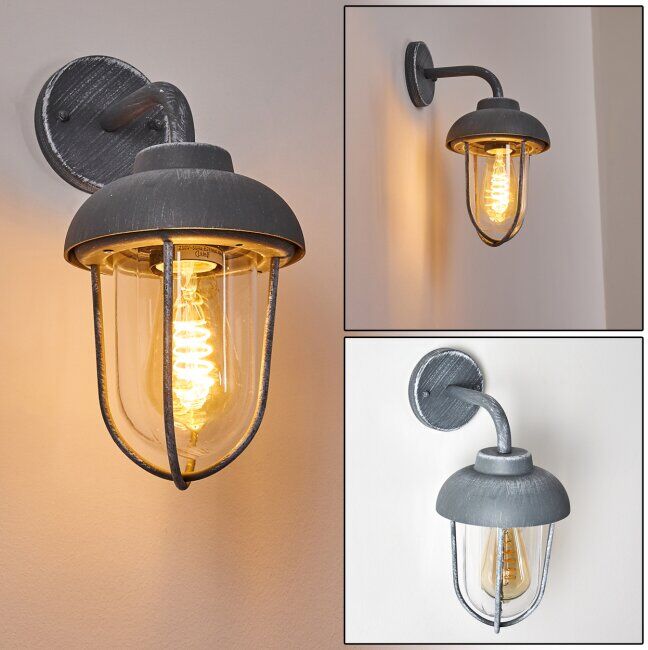 hofstein POZNAN Outdoor Wall Light grey, white, 40-light sources - industrial, vintage - outdoors - Expected delivery time: 6-10 working days hofstein POZNAN Outdoor Wall Light grey, white, 40-light sources - industrial, vintage - outdoors - Expected delivery time: 6-10 working days