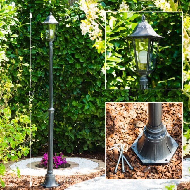 hofstein Esteli path light black, 1-light source - antique - outdoors - Expected delivery time: 2-3 weeks