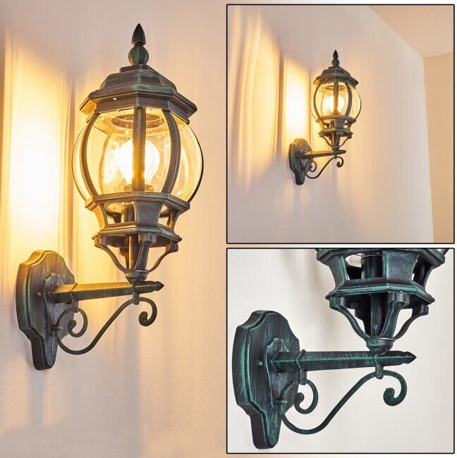 hofstein Lentua Outdoor Wall Light black, green , 1-light source - antique, cottage - outdoors - Expected delivery time: 6-10 working days hofstein Lentua Outdoor Wall Light black, green , 1-light source - antique, cottage - outdoors - Expected delivery time: 6-10 working days