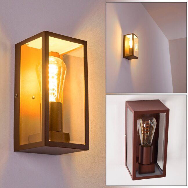 hofstein Hakkas Outdoor Wall Light brown, 1-light source - industrial, vintage - outdoors - Expected delivery time: 6-10 working days hofstein Hakkas Outdoor Wall Light brown, 1-light source - industrial, vintage - outdoors - Expected delivery time: 6-10 working days