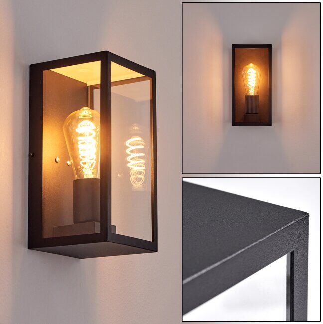 hofstein Hamra Outdoor Wall Light black, 1-light source - industrial, vintage - outdoors - Expected delivery time: 6-10 working days