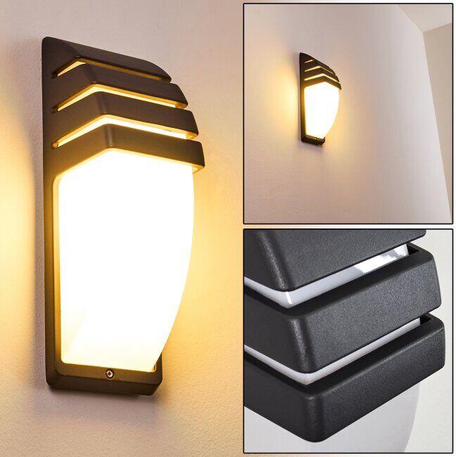 hofstein Outdoor Wall Light Canberra anthracite, 1-light source - Basic, modern - outdoors - Expected delivery time: 6-10 working days