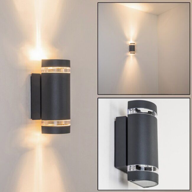 hofstein Tagish outdoor wall light anthracite, 2-light sources - modern - outdoors - Expected delivery time: 6-10 working days hofstein Tagish outdoor wall light anthracite, 2-light sources - modern - outdoors - Expected delivery time: 6-10 working days