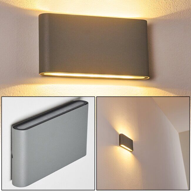 hofstein Outdoor Wall Light Tinglev LED grey, 2-light sources - modern - indoors, outdoors - Expected delivery time: 6-10 working days hofstein Outdoor Wall Light Tinglev LED grey, 2-light sources - modern - indoors, outdoors - Expected delivery time: 6-10 working days