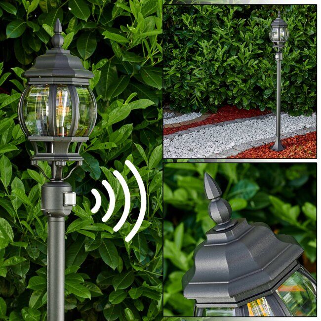 hofstein Lentua outdoor Floor Lamp black, 1-light source, Motion sensor - antique, cottage - outdoors - Expected delivery time: 6-10 working days