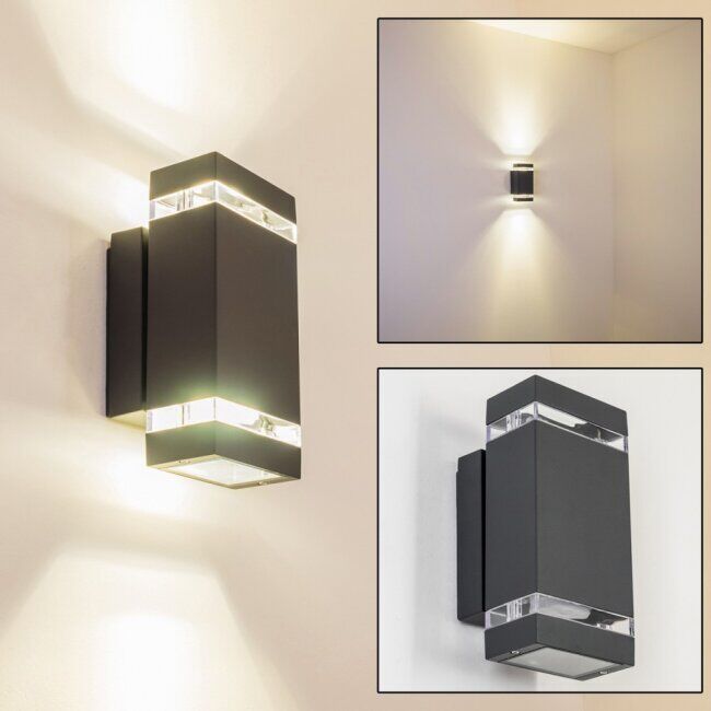 hofstein Lutak outdoor wall light LED anthracite, 2-light sources - modern - outdoors - Expected delivery time: 6-10 working days