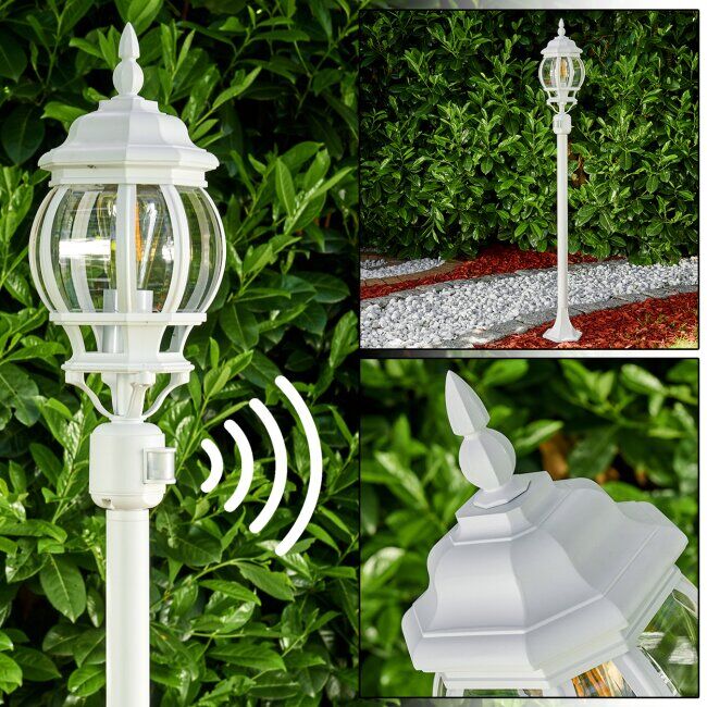 hofstein Lentua outdoor Floor Lamp white, 1-light source, Motion sensor - antique, cottage - outdoors - Expected delivery time: 6-10 working days