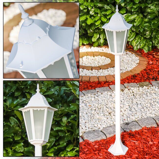 hofstein HONGKONG FROST outdoor floor lamp white, 1-light source - antique, cottage - outdoors - Expected delivery time: 6-10 working days hofstein HONGKONG FROST outdoor floor lamp white, 1-light source - antique, cottage - outdoors - Expected delivery time: 6-10 working days