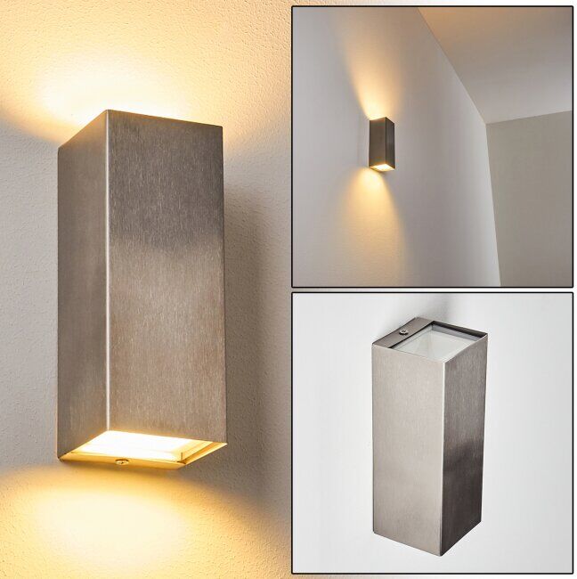 hofstein Bogachiel Outdoor Wall Light LED brushed steel, 1-light source - modern - outdoors - Expected delivery time: 6-10 working days hofstein Bogachiel Outdoor Wall Light LED brushed steel, 1-light source - modern - outdoors - Expected delivery time: 6-10 working days