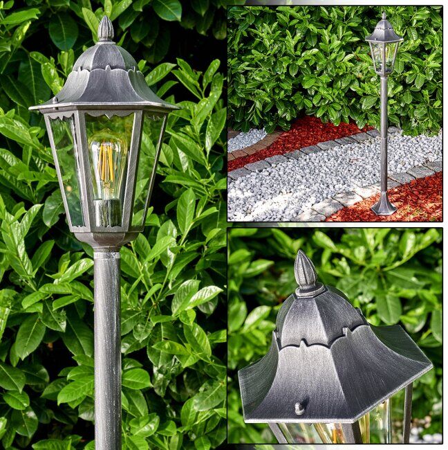 hofstein Lignac outdoor Floor Lamp black, silver, 1-light source - antique, cottage - outdoors - Expected delivery time: 6-10 working days