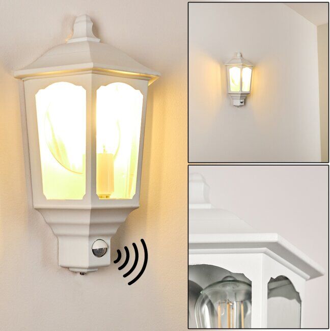 hofstein Brissago Outdoor Wall Light white, 1-light source, Motion sensor - antique, classic, vintage - outdoors - Expected delivery time: 10-14 working days hofstein Brissago Outdoor Wall Light white, 1-light source, Motion sensor - antique, classic, vintage - outdoors - Expected delivery time: 10-14 working days