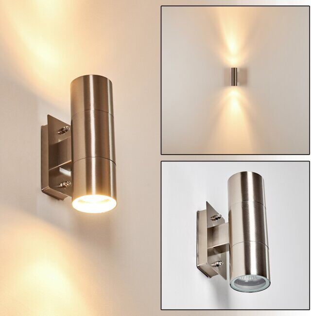 hofstein Malaga outdoor wall light stainless steel, 2-light sources - modern - outdoors - Expected delivery time: 6-10 working days