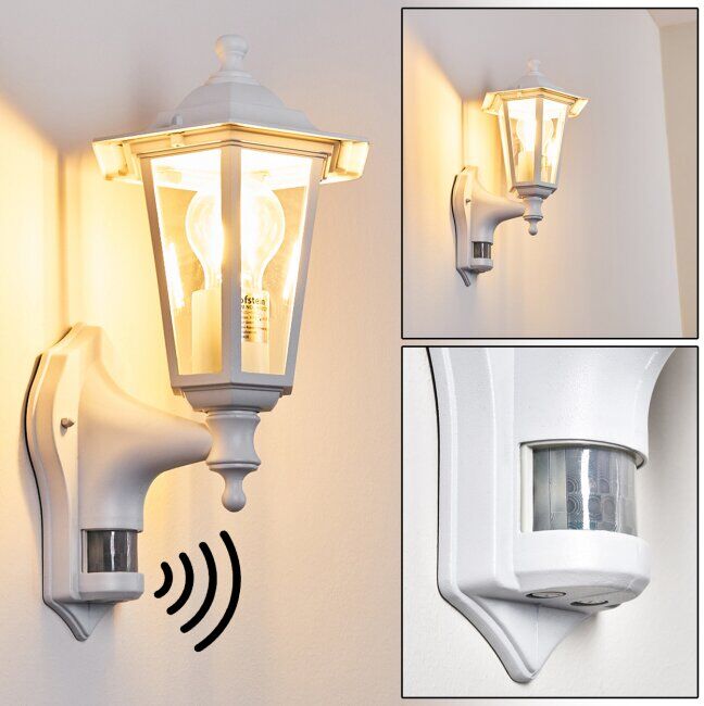 hofstein Loria Outdoor Wall Light white, 1-light source, Motion sensor - antique, cottage - outdoors - Unknown delivery time hofstein Loria Outdoor Wall Light white, 1-light source, Motion sensor - antique, cottage - outdoors - Unknown delivery time