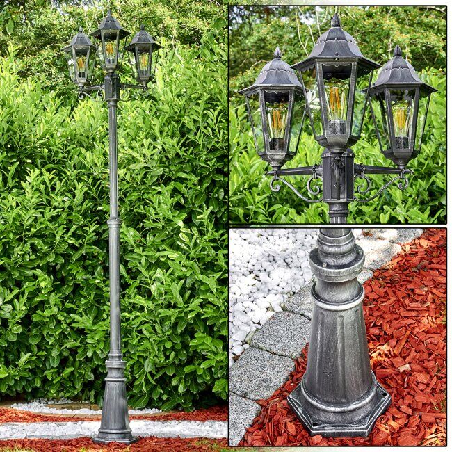 hofstein Lignac Lamp Post black, 3-light sources - antique, cottage - outdoors - Expected delivery time: 6-10 working days