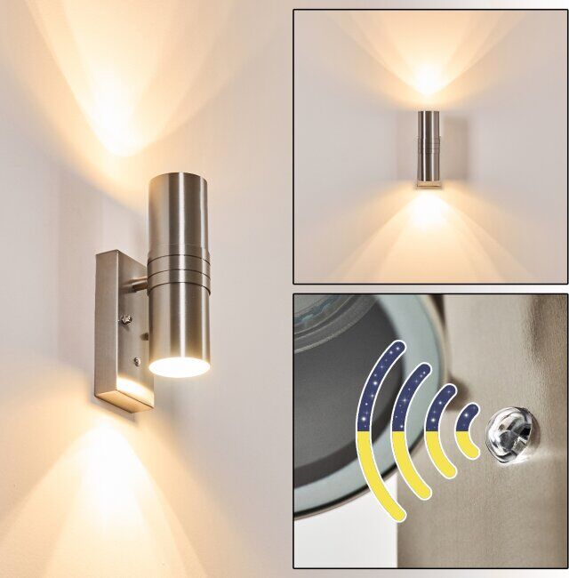 hofstein SATAVA outdoor wall light LED matte nickel, 2-light sources - modern - outdoors - Expected delivery time: 6-10 working days hofstein SATAVA outdoor wall light LED matte nickel, 2-light sources - modern - outdoors - Expected delivery time: 6-10 working days