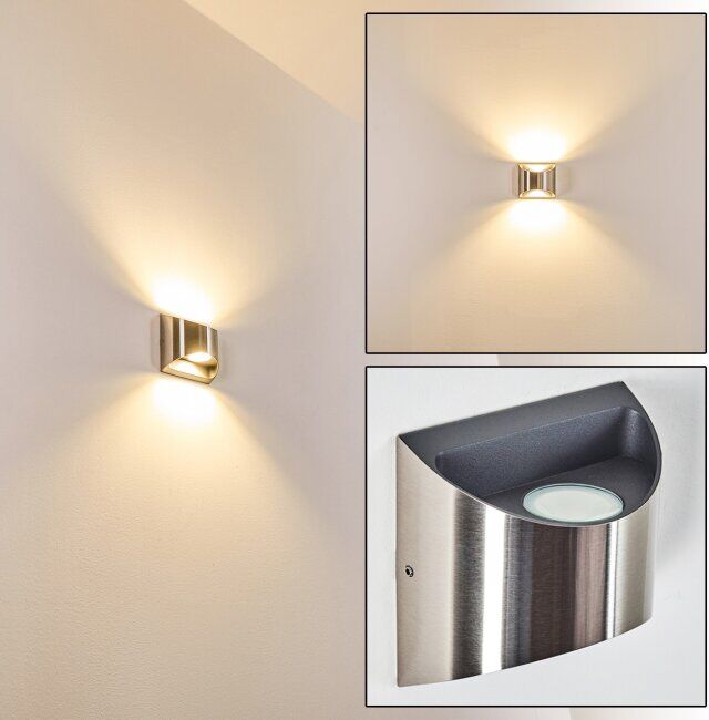 hofstein VANO outdoor wall light LED matte nickel, 2-light sources - modern - outdoors - Expected delivery time: 6-10 working days