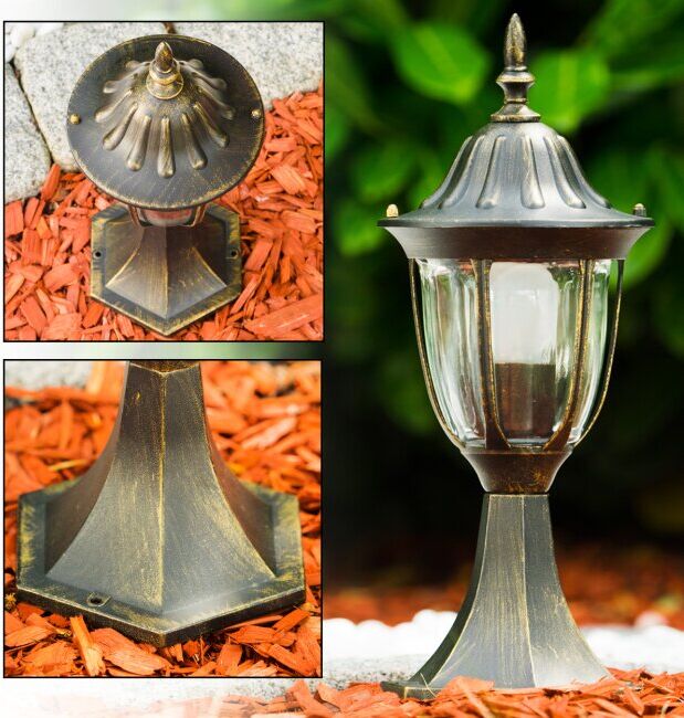 hofstein Ribadeo pedestal light black-gold, 1-light source - antique, cottage - outdoors - Expected delivery time: 6-10 working days hofstein Ribadeo pedestal light black-gold, 1-light source - antique, cottage - outdoors - Expected delivery time: 6-10 working days