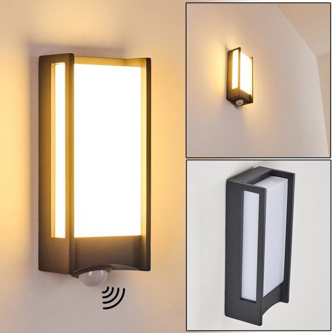 hofstein Outdoor Wall Light Skove LED anthracite, 1-light source, Motion sensor - modern - outdoors - Expected delivery time: 6-10 working days hofstein Outdoor Wall Light Skove LED anthracite, 1-light source, Motion sensor - modern - outdoors - Expected delivery time: 6-10 working days