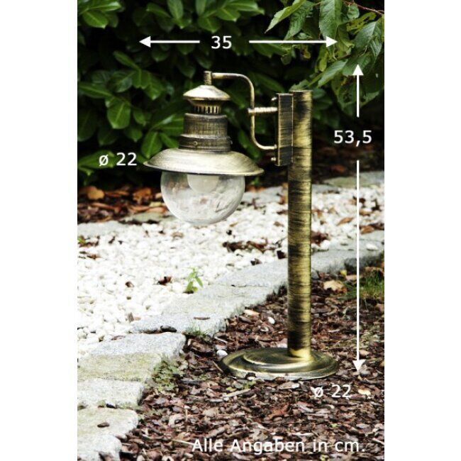 hofstein Brilliant Artu outdoor pedestal light brass, black, gold, 1-light source - cottage, modern - outdoors - Expected delivery time: 6-10 working days