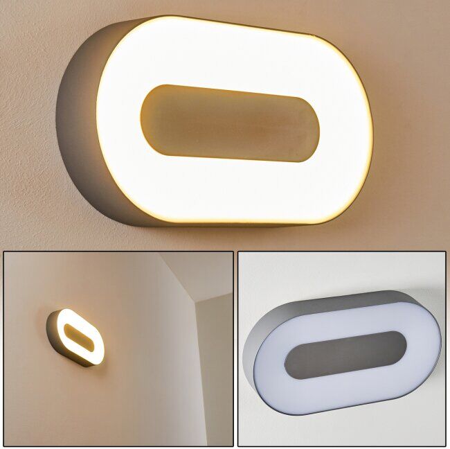 hofstein Outdoor Wall Light Felsted LED silver, 1-light source - Basic, contemporary, loft - outdoors - Expected delivery time: 6-10 working days hofstein Outdoor Wall Light Felsted LED silver, 1-light source - Basic, contemporary, loft - outdoors - Expected delivery time: 6-10 working days