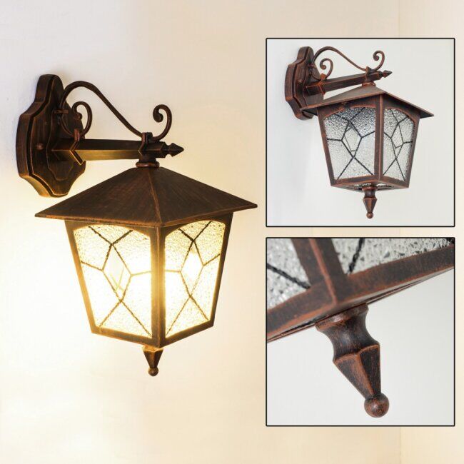 hofstein TOK Outdoor Wall Light rust-coloured, brown, 1-light source - classic, cottage - outdoors - Expected delivery time: 10-14 working days hofstein TOK Outdoor Wall Light rust-coloured, brown, 1-light source - classic, cottage - outdoors - Expected delivery time: 10-14 working days