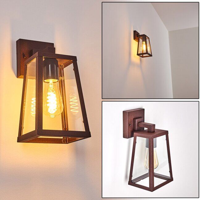 hofstein ZAKOPANE Outdoor Wall Light black, rust-coloured, 1-light source - vintage - outdoors - Expected delivery time: 6-10 working days hofstein ZAKOPANE Outdoor Wall Light black, rust-coloured, 1-light source - vintage - outdoors - Expected delivery time: 6-10 working days