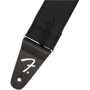 Fender Weighless Running Logo Strap Black and Black Fender Weighless Running Logo Strap Black and Black