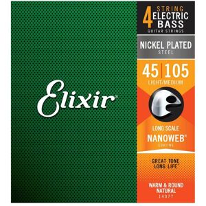 Elixir Nanoweb Long Scale Bass 4 String Set Gauge 045-105 Elixir Nanoweb Long Scale Bass 4 String Set Gauge 045-105