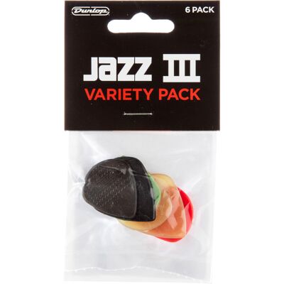 Dunlop Variety Pack Jazz III - Player Pack 6 Plectrum Dunlop Variety Pack Jazz III - Player Pack 6 Plectrum
