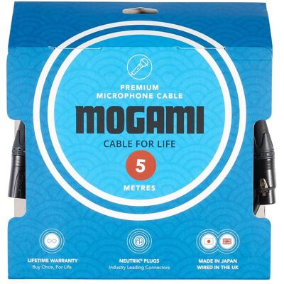 Mogami 5m XLRF - XLRM Mic Cable with Neutrik Black and Gold XLR Mogami 5m XLRF - XLRM Mic Cable with Neutrik Black and Gold XLR