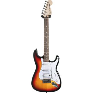 Squier Affinity Series Stratocaster Junior HSS Laurel Fingerboard White Pickguard 3 Colour Sunburst Squier Affinity Series Stratocaster Junior HSS Laurel Fingerboard White Pickguard 3 Colour Sunburst