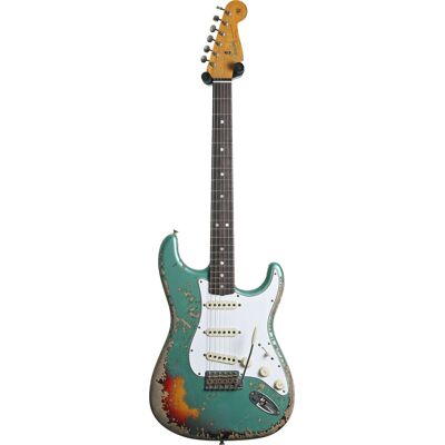 Fender Custom Shop 1965 Stratocaster Super Heavy Relic Super Faded Aged Sherwood Green Metallic over 3-Color Sunburst #CZ586962 Fender Custom Shop 1965 Stratocaster Super Heavy Relic Super Faded Aged Sherwood Green Metallic over 3-Color Sunburst #CZ586962