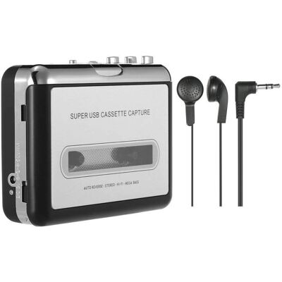 Unbranded (Gray) Portable Cassette Player Portable Tape Player Captures Cassette Recorder Unbranded (Gray) Portable Cassette Player Portable Tape Player Captures Cassette Recorder