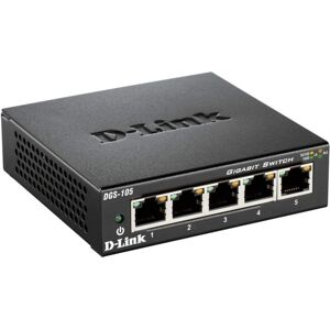 D-Link DGS-105/B 5-Port Gigabit Unmanaged Metal Desktop Switch 10/100/1000 Mbit/ D-Link DGS-105/B 5-Port Gigabit Unmanaged Metal Desktop Switch 10/100/1000 Mbit/