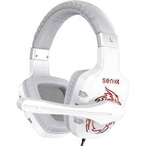 GreenZech (White) Game Headphone 40mm Driver 3.5mm USB Wired Bass Gaming Headset Stereo So GreenZech (White) Game Headphone 40mm Driver 3.5mm USB Wired Bass Gaming Headset Stereo So